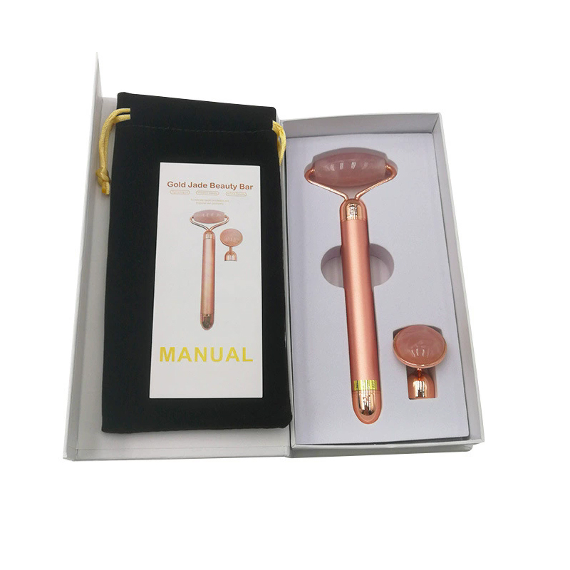 Jade Roller Stone - Rose Quartz Roller เครื่องนวดไฟฟ้า 2 in