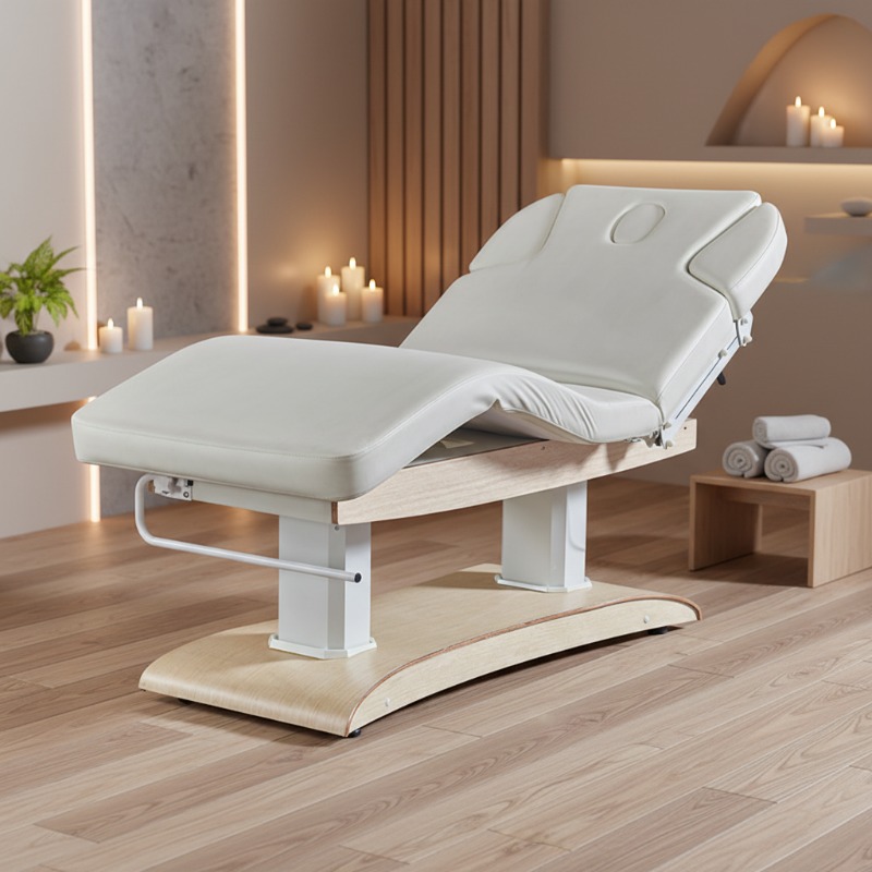 Spa Wellness Hotel - เตียงนวดหนังสังเคราะห์แบบปรับแต่งได้จากโรงงาน พร้อมมอเตอร์ 4 ตัว สำหรับใช้ในโรงแรม คลินิกสุขภาพ
