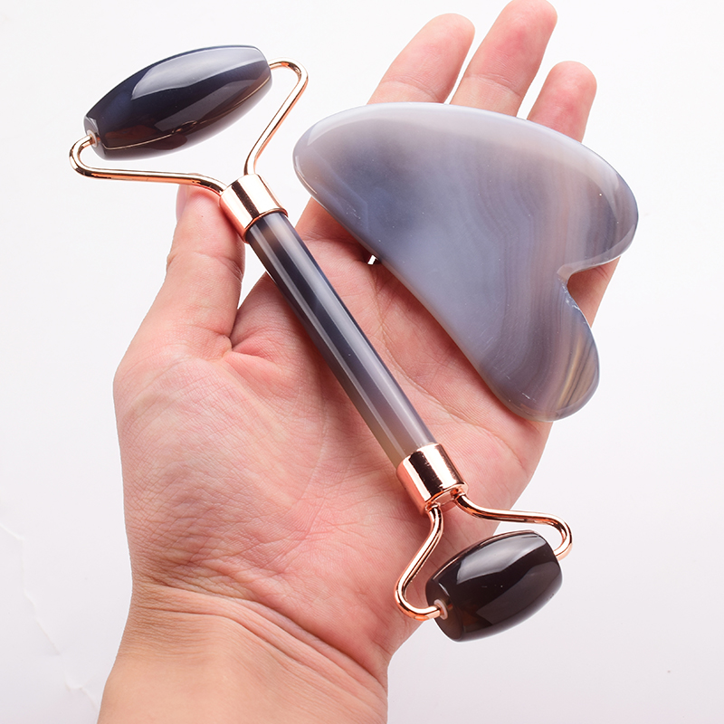 สีเทา Agate Jade Roller เครื่อ - Jade Roller Stone บทวิจารณ์และราคา