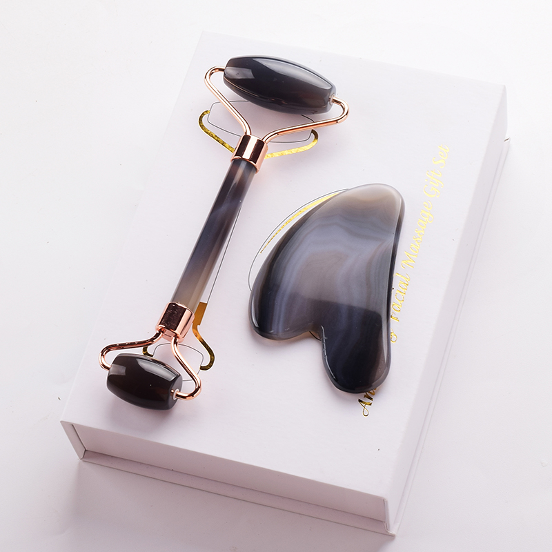 สีเทา Agate Jade Roller เครื่อ - Jade Roller Stone บทวิจารณ์และราคา